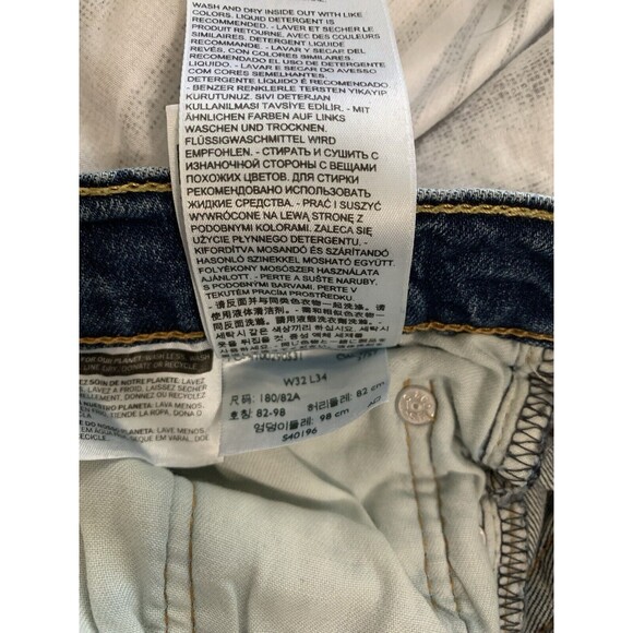 Levi's 511 Men's Jeans W32 L34 Straight Fit Dark Wash 5 Pocket Distressed - Picture 9 of 11